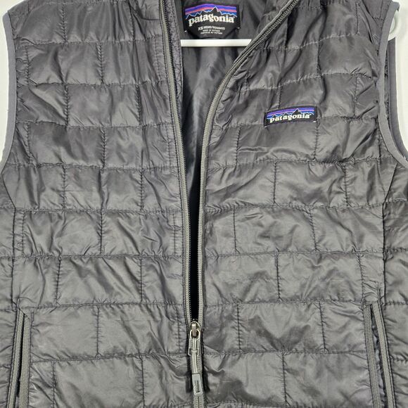 Patagonia Nano Puff Vest Women's  Charcoal Primaloft Puffer Full Zip XS Logo - Picture 6 of 12